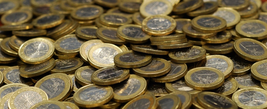 Lähivõte euromüntidest.